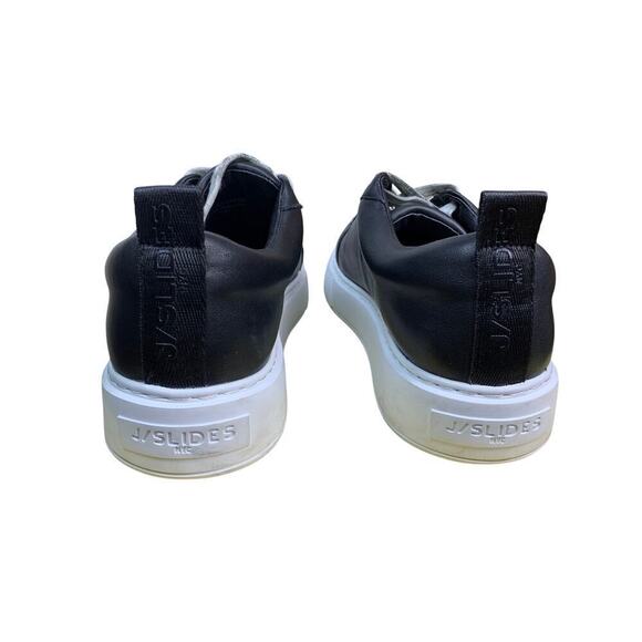J/Slides NYC Delilah Black Leather Platform Sneakers Size 10M - Picture 5 of 10